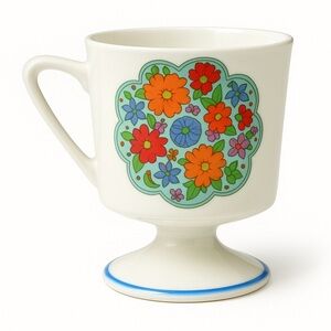 Flower Power Pedestal Coffee Mug